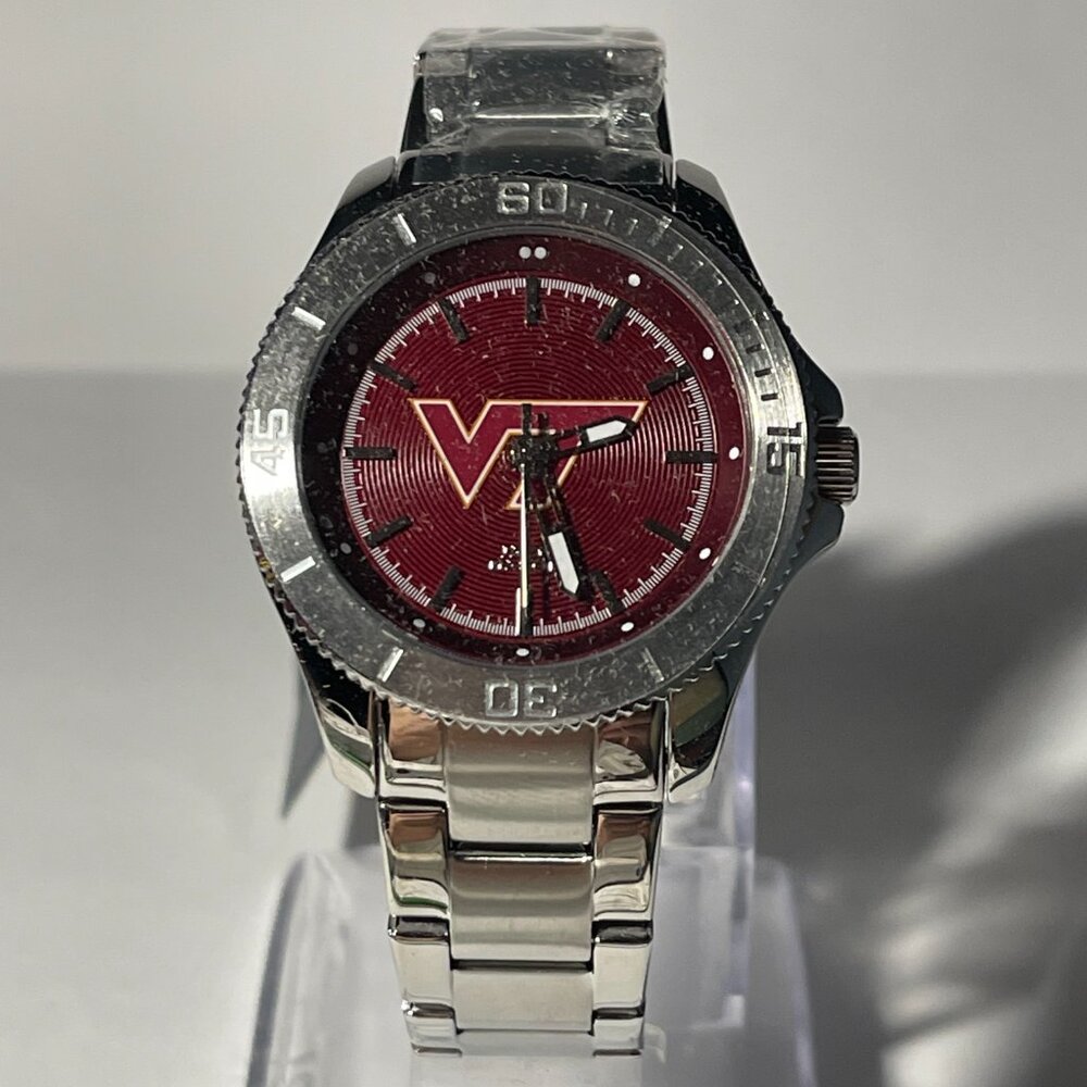 Virginia Tech Hokies OFFICIAL NCAA Stainless-Steel Watch by Jack Mason NEW